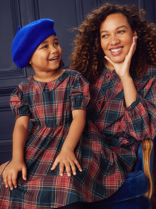 ADULT & Matsuri Plaid in Red & Adult Tie-Waist Tunic Dress & PARTY