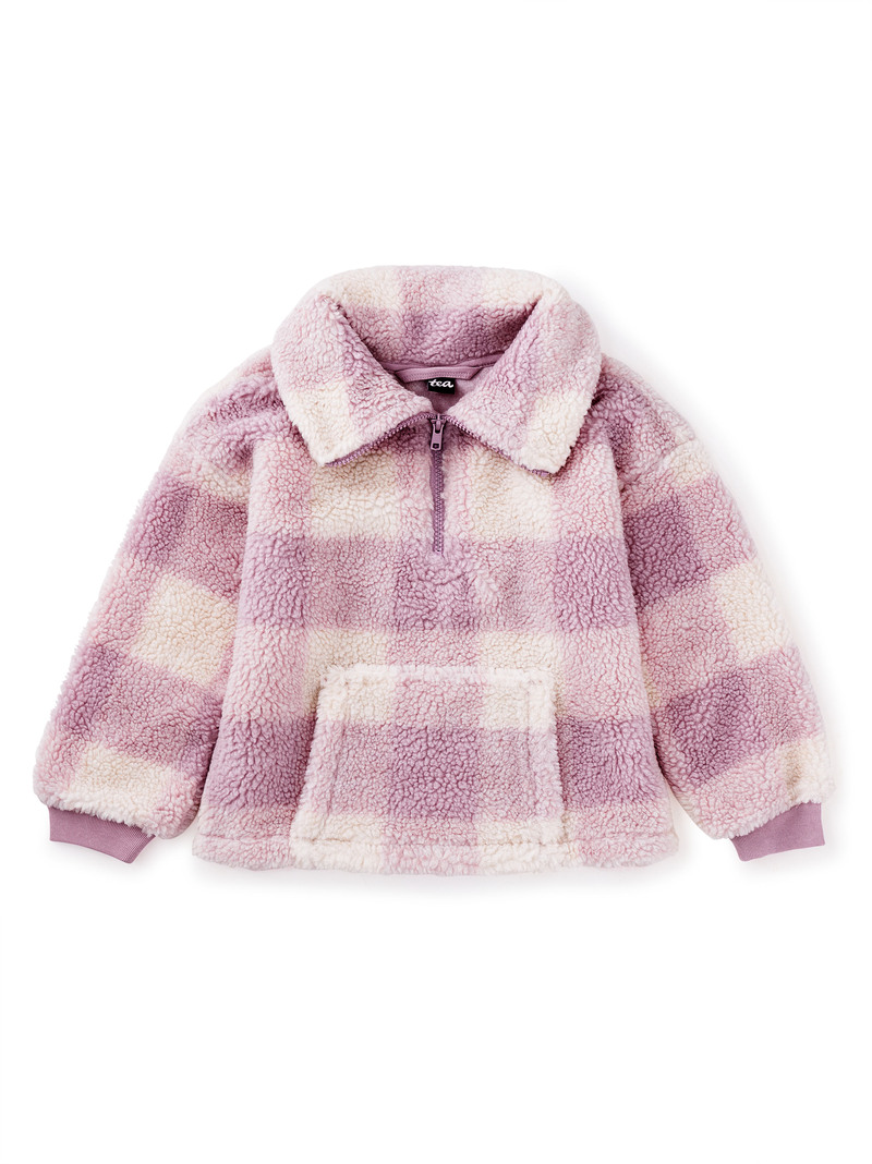 Teddy Fleece Plaid Pullover