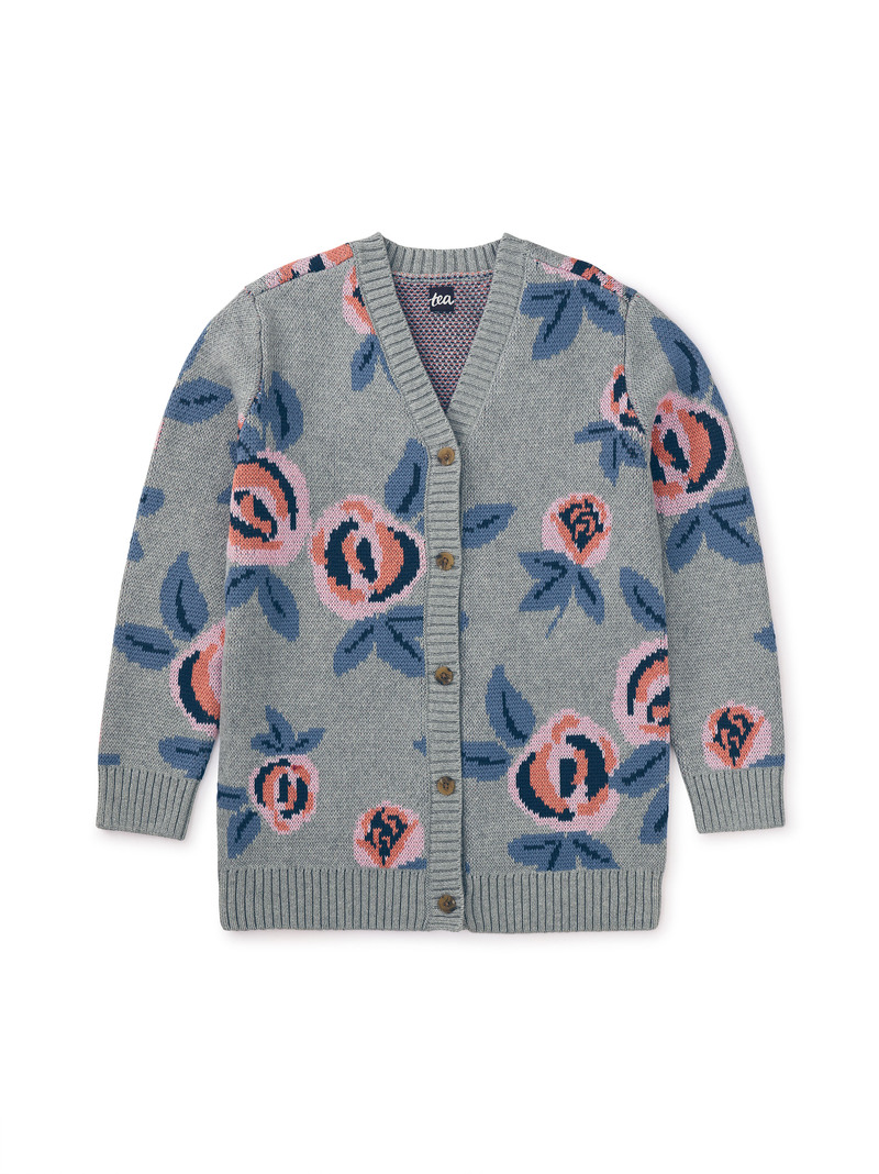 French Rose Long Cardigan