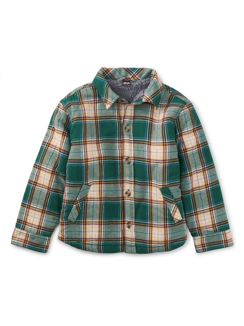 Plaid Button Up Teddy Fleece Jacket