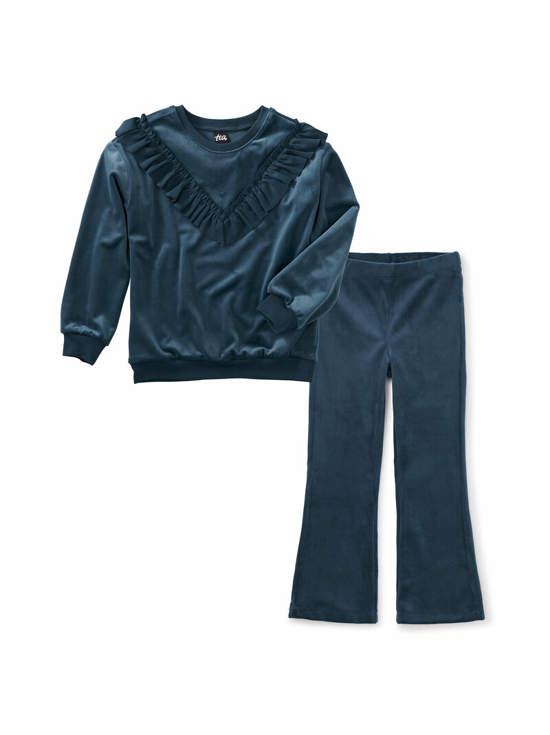 Velour Ruffle Tunic & Pants Set