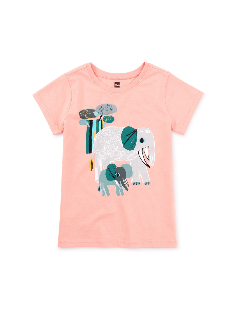 Batik Elephant Herd Graphic Tee