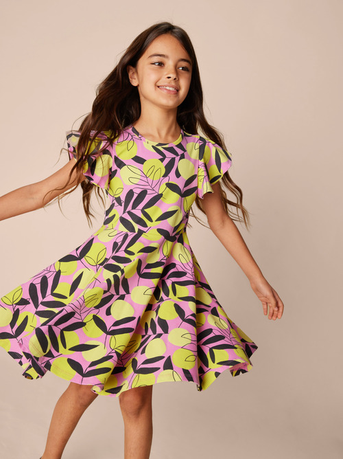 Flutter Sleeve Twirl Dress