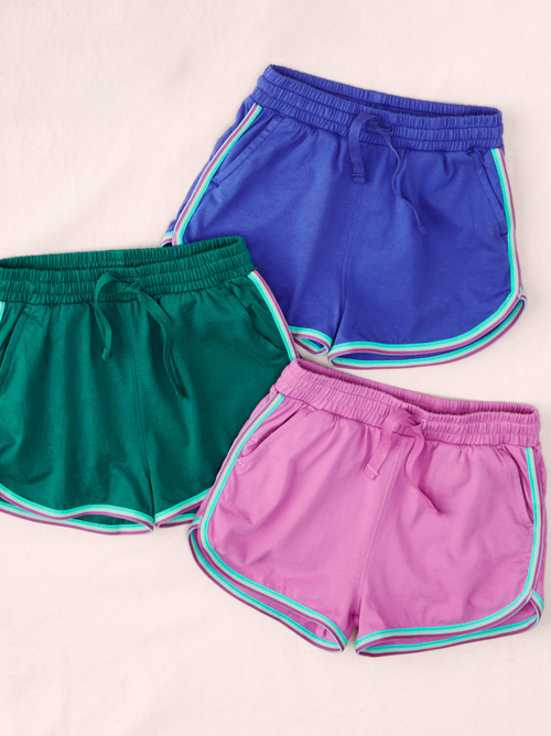 Girl Rainbow Binding Track Shorts Short |Tea Collection
