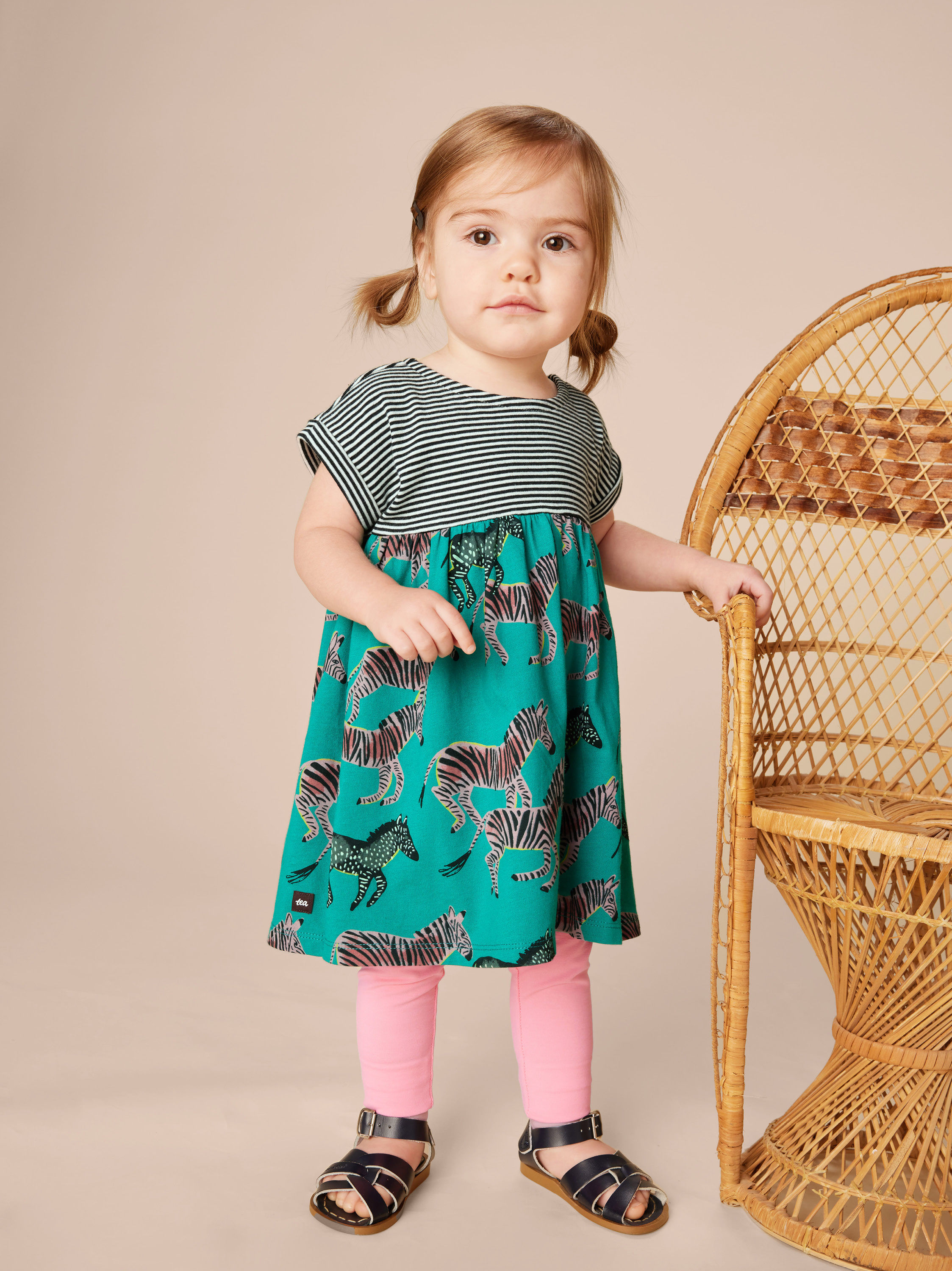 Mixed Print Empire Dress | Tea Collection image.