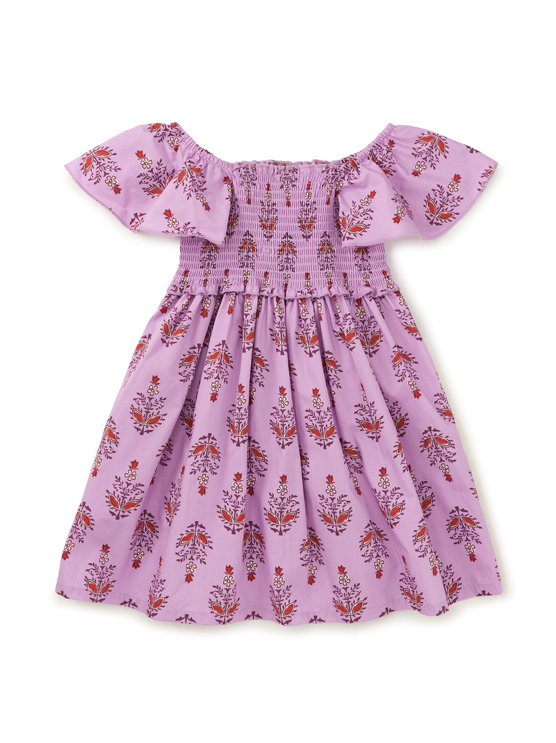 Flutter Sleeve Smocked Dress