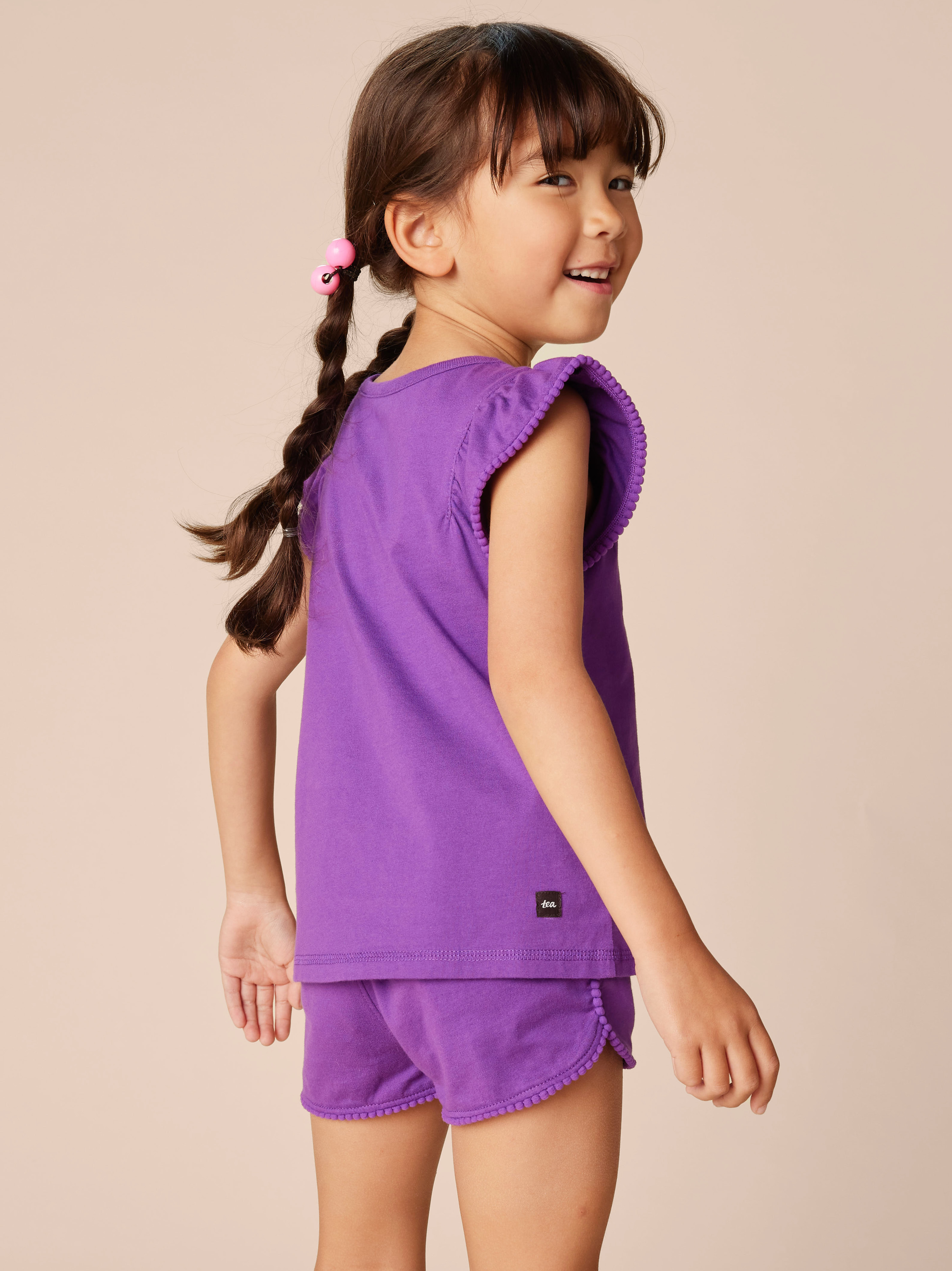 PomPom Top & Shorts Set Tea Collection