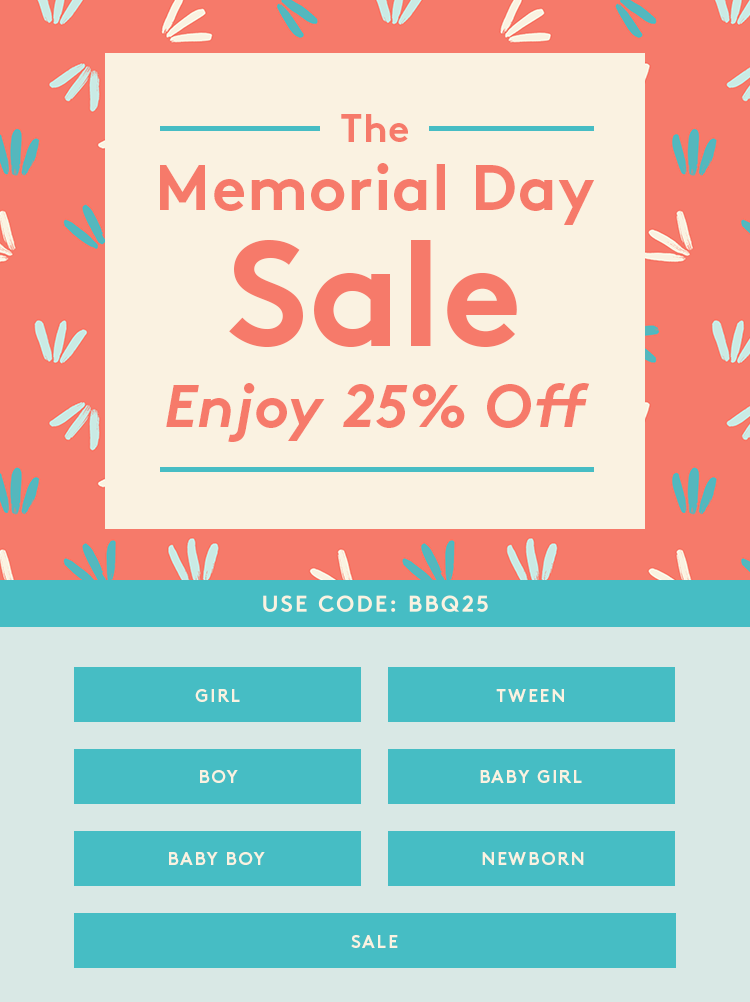 The Memorial Day Sale 25% Off Terrific Tea Styles USE CODE: BBQ25